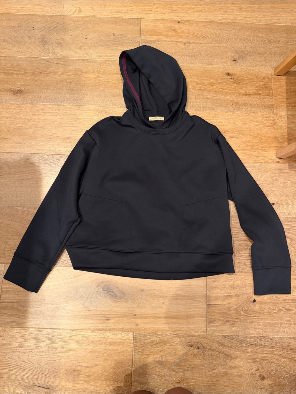 Garbe Luxe Women's Black Hooded Crewneck Sweatshirt